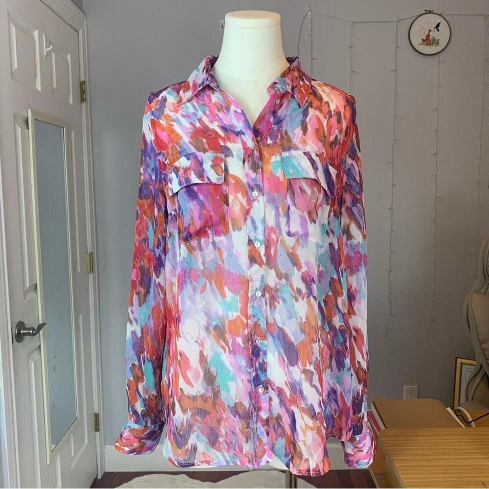 Fever Women's Pink and Blue Blouse